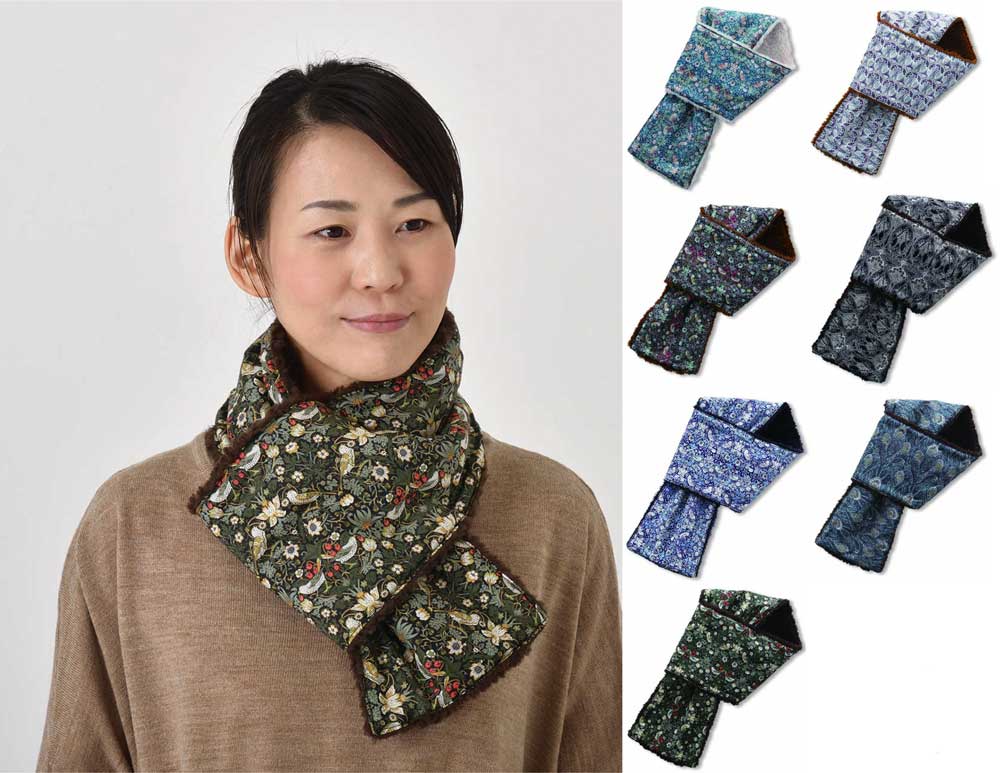 LIBERTYリバティプリントを使ったネックウォーマー(ストロベリーシーフ/マウベリーナ/アイアンシ/クイーンヘラ)NeckWarmer