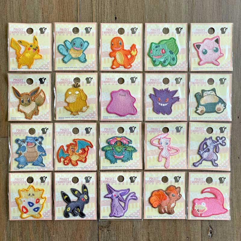 ポケモン ポケットモンスタ シール・アイロン接着両用ワッペン アップリケ 刺繍 POS-001～020