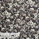 【エントリーでP10倍】LIBERTYリバティプリント 国産タナローン生地(エターナル)<Leila>(レイラ)【ブラック地×グレー】3633256ZE