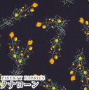 LIBERTYリバティプリント イタリア製タナローン生地<I Dreamt of Roses>(アイ・ドリームト・オブ・ローゼズ)【イエロー花×ダークパープル地...
