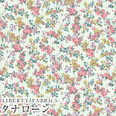 LIBERTYリバティプリント 国産タナローン生地(エターナル)＜Garland Stripe＞(ガーランド ストライプ)【グリーンストライプ×ピンク花】DC33549XE