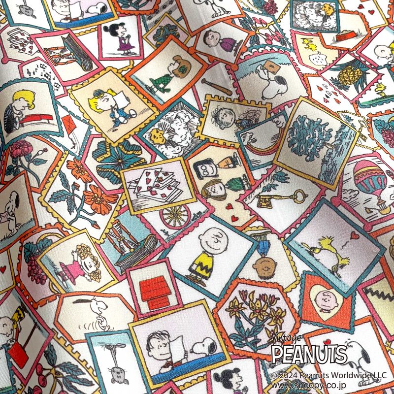 PEANUTS(TM)スヌーピー×リバティファブリックス 国産タナローン生地＜Stamp Collec...