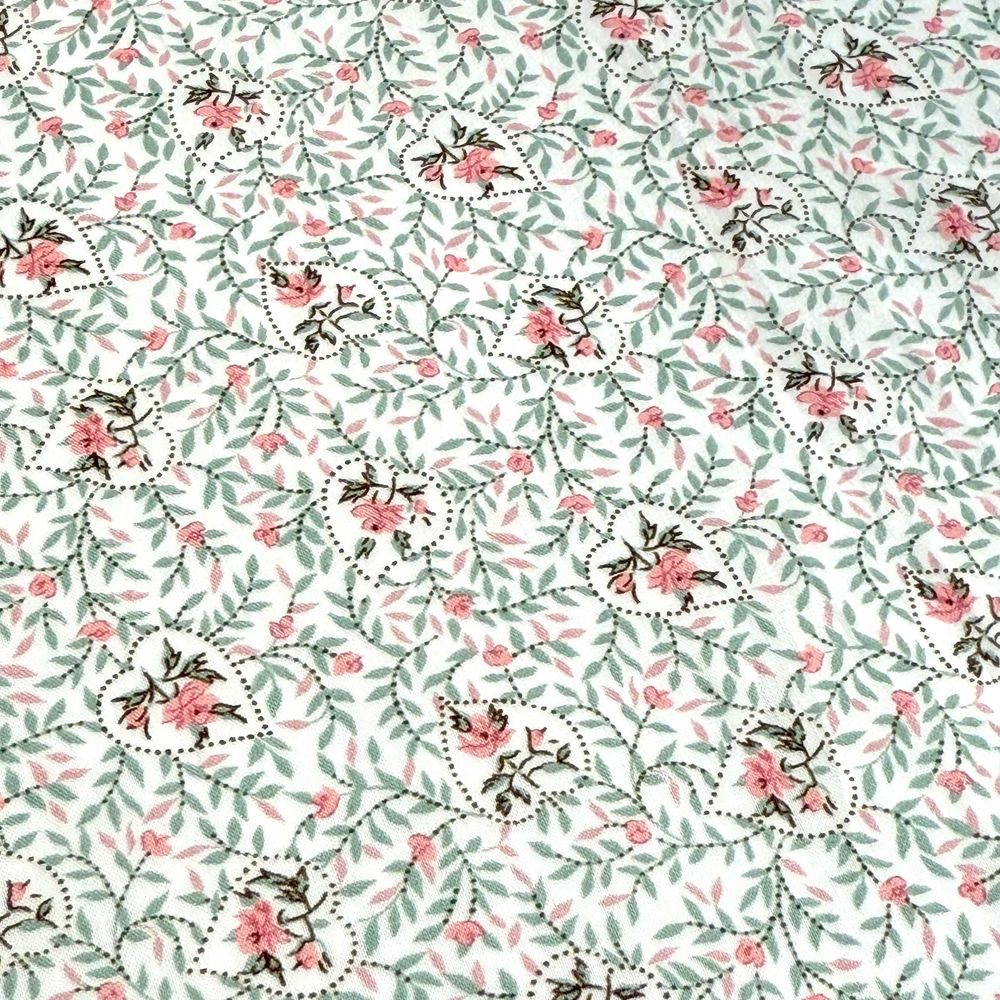 LIBERTY FABRICS リバティプリント イタリア製オーガニックタナローン生地＜Heartfelt＞(ハートフェルト)【ピンク×グリーン】157J932-25BU