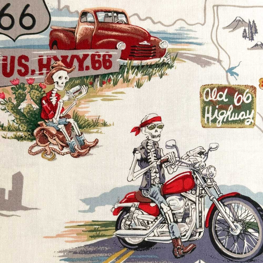 乐天商城 - USAコットン Memories of Route 66(メモリーズオブルート66)シーチング生地【オフホワイト】Alexander Henry(アレキサンダーヘンリー)9056-AR