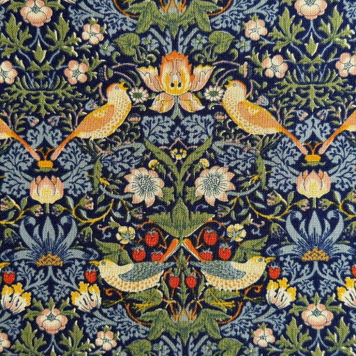 【エントリーでP10倍】V&A William Morris ウィリアムモリス シーチング生地<Strawberry Thief>(ストロベリーシーフ)いちご泥棒【ネイビー】VA10001S-A 【エントリーでP10倍】V&A William Morris ウィリアムモリス シーチング生地<Strawberry Thief>(ストロベリーシーフ)いちご泥棒【ネイビー】VA10001S-A