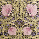 V&A William Morris ウィリアムモリス 綿麻キャンバス生地<Pimpernel>(ピンパネル)【パープル】VA10019S-D