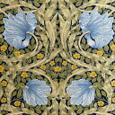 V&A William Morris ウィリアムモリス 綿麻キャンバス生地<Pimpernel>(ピンパネル)【ネイビー】VA10019S-E