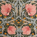 V&A William Morris ウィリアムモリス 綿麻キャンバス生地<Pimpernel>(ピンパネル)【ブラック】VA10019S-F