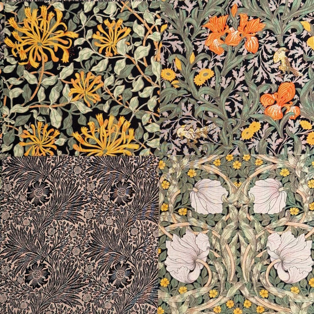 乐天商城 - V&A William Morris ウィリアムモリス シーチング生地＜Morris Mosaic＞(モリスモザイク)【ブラック】VA10031S-C