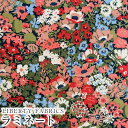 【エントリーでP10倍】LIBERTY FABRICS リバティプリント 国産つや消しラミネート(ビニールコーティング生地)<Thorpe>(ソープ)【レッド】MATLAMI3639005CE