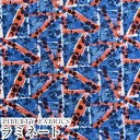 LIBERTY FABRICS リバティプリント 国産つや消しラミネート(ビニールコーティング生地)<Floral Flag>(フローラル・フラッグ)【ネイビー×レッド】MATLAMI363J6843S50-ZE(3)
