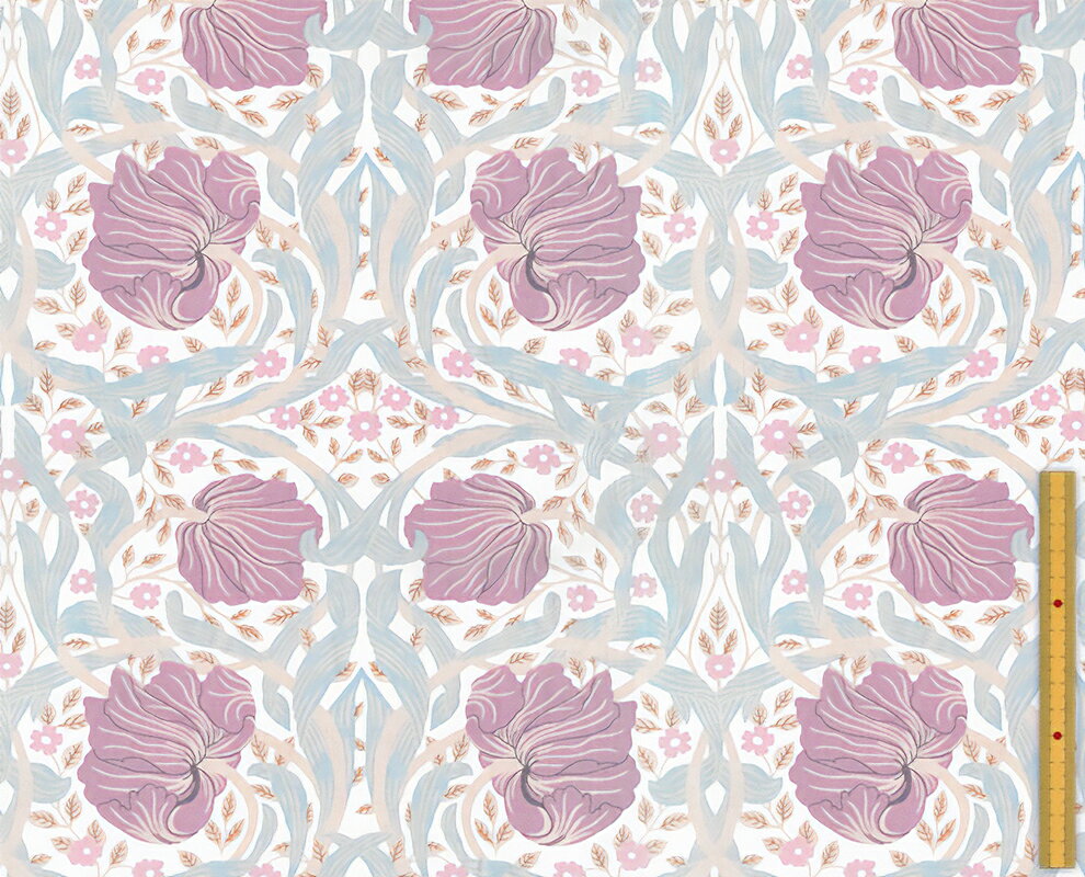 moda fabrics(モダ・ファブリックス)William Morris ウィリアムモリス オパール生地＜Pimpernel＞(ピンパネル)LAKE ROUGE(レイクルージュ)8065-16