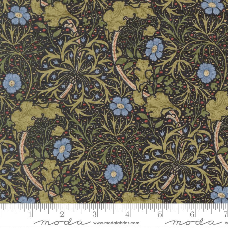 樂天商城 - moda fabrics(モダ・ファブリックス)William Morris ウィリアムモリス シーチング生地＜Seaweed Florals＞（シーウィード・フローラルズ）ブラック 【Morris Muse】13382-16