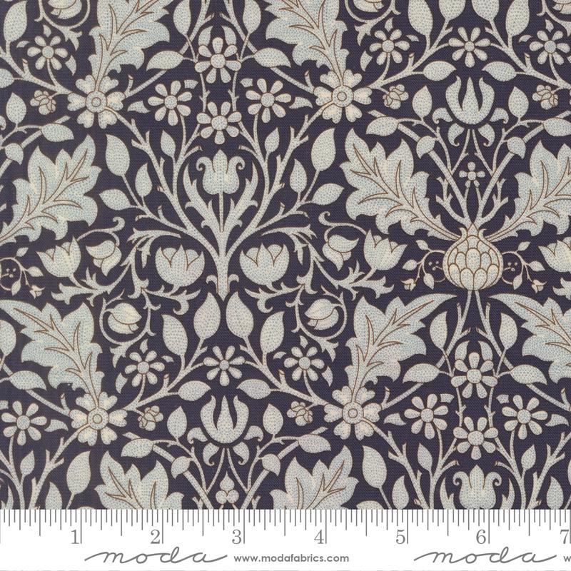 乐天商城 - moda fabrics(モダ・ファブリックス)William Morris ウィリアムモリス シーチング生地＜Triple Net Florals＞（トリプル・ネット・フローラルズ）ネイビー 【Morris Muse】13383-16