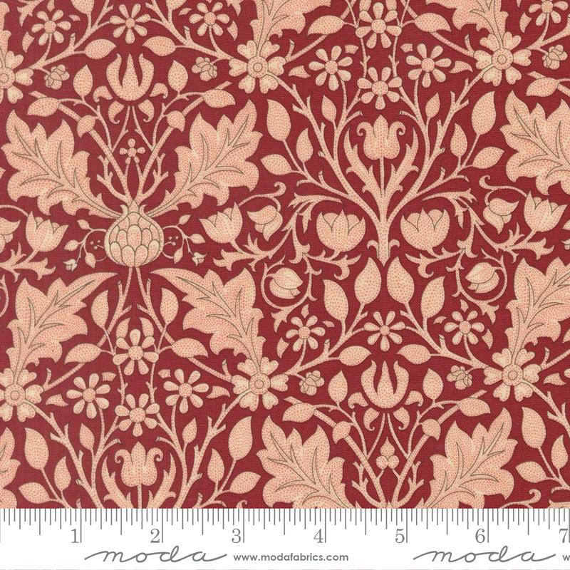 乐天商城 - moda fabrics(モダ・ファブリックス)William Morris ウィリアムモリス シーチング生地＜Triple Net Florals＞（トリプル・ネット・フローラルズ）レッド 【Morris Muse】13383-18