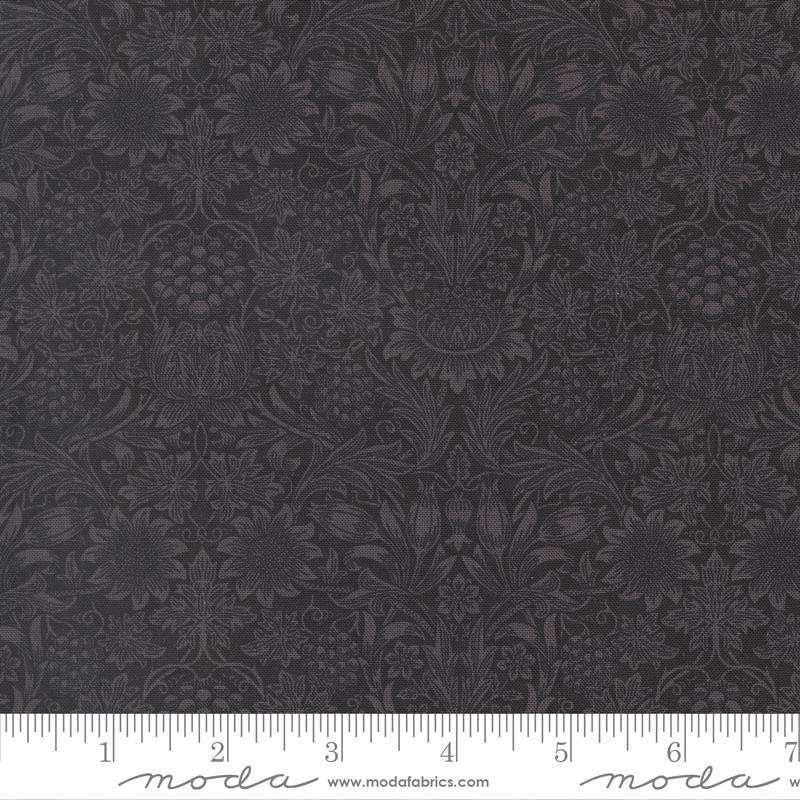 樂天商城 - moda fabrics(モダ・ファブリックス)William Morris ウィリアムモリス シーチング生地＜Sunflower Damask＞（サンフラワー・ダマスク）ブラック 【Morris Muse】13386-15