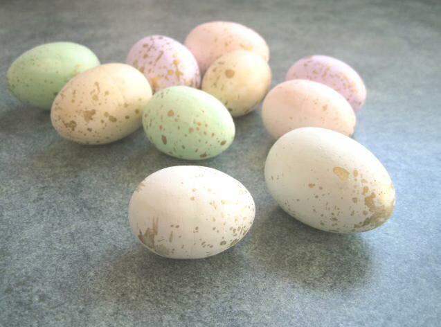 【花材】資材・装飾品　イースター　パステルエッグ大中アソート1袋10個入り　5色