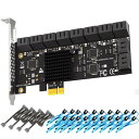 GLOTRENDS SA3120-C 20ポート 増設ボード PCIe X1 SATA拡張カード、SATAおよび電源ケーブル付き、Windows、Linux、Mac OS、NAS対応