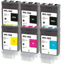Inc.com PFI-102 (MBK×2/顔料マットブラック)(BK/C/M/Y) 6本セット 残量表示対応最新ICチップ ISO14001/ISO9001認証工場生産 国内梱包再検品 キヤノン 用 102