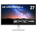 LG モニター ディスプレイ 27US500-W 27インチ/4K(3840×2160)/IPS/約10.7億色表示(8bit+FRC)/DCI-P3 90%/HDR/アンチグレア/HDMI×2/DisplayPort/フリッカーセーフ/ブルーライト低減モード/色覚調整/3辺フレームレス/3年安心・無輝点保証