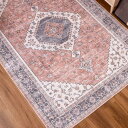 DECOMALL カーペット 6畳 ペルシャ絨毯風 ラグ マット 230x330CM 花柄 洗える オールシーズン 滑り止め 防ダニ 防臭 床暖房対応 オレンジ