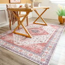 DECOMALL カーペット 6畳 ペルシャ絨毯風 ラグ マット 230x330CM 花柄 洗える オールシーズン 滑り止め 防ダニ 防臭 床暖房対応 ピンク