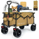 Hikentureキャリーワゴン10CM大型タイヤ·ブレーキ付大容量135L 耐荷重150kg コンパクト 自立収納 ワンタッチ収束型 アウトドアワゴン 静音 キャンプ カート キャンプ ワゴン キャンプ キャリー レジャー BBQ 運動会 荷物運び 引っ越し