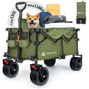 Hikentureキャリーワゴン10CM大型タイヤ·ブレーキ付大容量135L 耐荷重150kg コンパクト 自立収納 ワンタッチ収束型 アウトドアワゴン 静音 キャンプ カート キャンプ ワゴン キャンプ キャリー レジャー BBQ 運動会 荷物運び 引っ越し