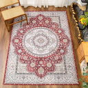 DECOMALL カーペット 3畳 ペルシャ絨毯風 ラグ マット 200x250CM 洗える 花柄 オールシーズン 滑り止め 防ダニ 防臭 床暖房対応