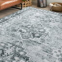 DECOMALL カーペット 6畳 ペルシャ絨毯風 ラグ マット 230X330CM 花柄 洗える オールシーズン 軽量 滑り止め グレー 防臭 防ダニ 床暖房対応