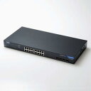 エレコム スイッチングハブ 16ポート ギガビット PoE機能搭載 レイヤー2 耐熱50度 ループ防止機能 3年保証 EHB-SG2B16F-PL