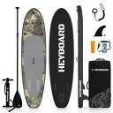 HeyBoard supボード スタンドアップパドルボード supインフレータブル パドルボード 安定性 滑り止め 初心者 SUPセット 320cm(長さ)×81cm(幅)×15cm(厚さ) Dリング付き(カモフラージュ)