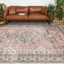 DECOMALL カーペット 3畳 ペルシャ絨毯風 ラグ マット 200x250CM 洗える 花柄 オールシーズン 滑り止め 防ダニ 防臭 床暖房対応 ピンク