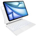 マジックキーボード HOU iPad キーボードは iPad Air6 (M2) 11インチ /iPad 第5世代/第4世代10.9インチ(2022/2020)とiPad Pro 11 キーボード付きケース に対応し、7色のバックライト、磁気吸着、多点押圧タッチパネルを備え、日本語配列は日本語説明書付き(ホワイト)