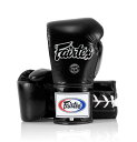 Fairtex プロコンフェディショングローブ (Lace UP 紐式) (ブラック, 12oz)