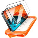 TORRAS iPhone 16 Pro Max 用 ガラスフィルム 航空宇宙用材料 米軍規格 全面保護 強化極細黒縁 9H越え 貼り付け超簡単 指紋防止 さらさら 2枚 6.9インチ アイフォン16プロマックス 用 保護フィルム GlassGo Ultra
