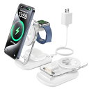 ワイヤレス充電器 3in1 マグセーフ充電器 折り畳み式 Mag Safe 角度調整可能 雰囲気ライト付き Phone/iWatch/ワイヤレスイヤホンに対応 3台同時充電 旅行用 自宅用 iWatch iPhone16/15/14/13/12 Pro Max Miniに対応