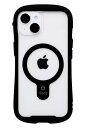 iFace Reflection MagSynq iPhone 15/14/13 ケース MagSafe 対応 クリア 強化ガラス (ブラック)エコPKG アイフェイス アイフォン15 14 13 スマホケース iphone カバー マグセーフ 耐衝撃 透明 ストラップホール