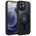 JETech iPhone 12/12 Pro 6.1インチ用 マグネット ケース MagSafeに対応 半透明のマット背面 薄型 耐衝撃 カバー (ブラック)