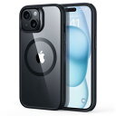 米軍MIL規格・Magsafe対応ESR iPhone 15 ケース ワイヤレス充電対応 耐衝撃 iPhone15 ケース 傷防止 黄ばみなし アイフォン15 ケース 対応 磁気 スマホケース Classicシリーズ クリア_ブラック