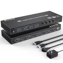 HDMI KVM切替器 4ポート、4入力1出力 PC切替器 4K@60...(2)