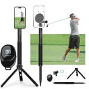 ゴルフ 三脚 一脚 スマホスタンド スイング動画撮影 35-135cm 伸縮 アルミニウム製 ゴルフスイング練習器具 磁気式 iPhone Android対応 スイング練習器 SNSやYouTubeでのゴルフコンテンツ制作に