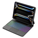 2025新型対応iPad Pro 13インチ(M4 2024)マジックキーボード タッチパッド搭載 ケース付き 磁気吸着式 日本語配列 Bluetooth接続 バックライト付き 自動スリープ 多角度調整 USB-C充電対応 ブラック