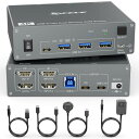 KCEVE デスクトップ+ラップトップ、2入力2出力 デュアルモニター...(2)