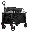 Gonex ポータブルカート 大容量200L 高耐荷重160kg キャリーワゴン 折りたたみキャリーカート アウトドア キャンプ レジャー 自立式収納 釣り キャンプ 運動会など-ブラック