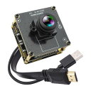 ELP HDMI USB カメラ 4K 同時出力ストリーミングウェブカメラ H.265 USB カメラモジュール 2X デジタルズーム 180 度魚眼レンズコンピュータカメラ PC Raspberry Pi Jetson Nano ラップトップビデオ会議用
