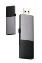 エレコム 外付けSSD 250GB USB3.2 (Gen2) 対応 スライド式 タイプC タイプA スライド切り替え ブラック ESD-EWC0250GBK(2)