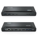WAVLINK 60W電源、送出サンダーボルト3の互換性、5Kシングルビデオディスプレイ、2xDisplayポート、2xHDMI、ギガビットイーサネット、2 USB 3.0ポート、2タイプCとのUSB Cデュアル4Kドッキングステーション