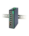 LINOVISION 産業用 4 ポート ギガビット BT90W PoE パススルー スイッチおよび PoE エクステンダー、IEEE802.3af/at/bt、オプションの DC 電源、SFP ポート、DIN レール PoE 受電スイッチ サポート 820 フィート長距離 PoE