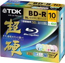 TDK 録画用ブルーレイディスク 超硬シリーズ BD-R DL 長時間2層ディスク 50GB 1-4倍速 5色カラーミックス ワイドプリンタブル対応 5mmスリムケース 10枚パック BRV50HCPWMB10A